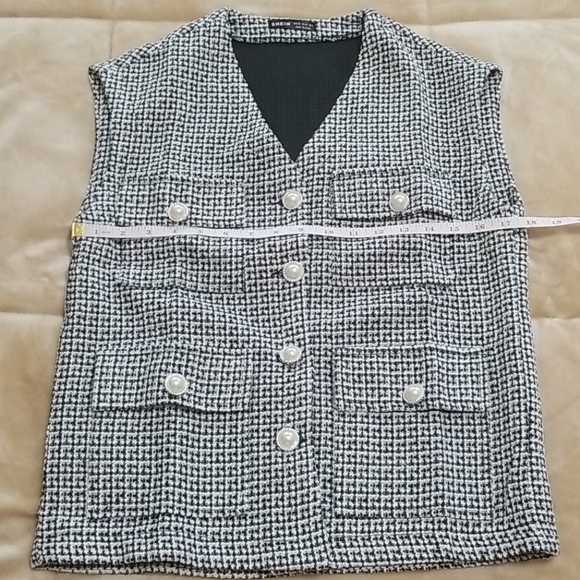 Plaid Tweed Vest Coat - Picture 4 of 8
